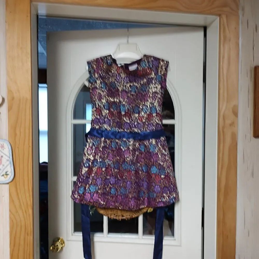 American Girl Purple Gold Dress Size Girl's 12